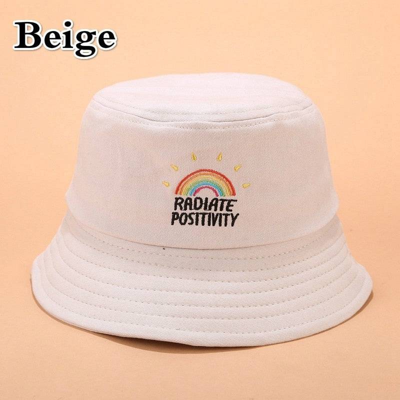 Foldable Embroidered Rainbow Bucket Hat