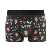 I Love My Wife - Personalized Photo Men's Boxer Briefs - Anniversary Gifts For Men