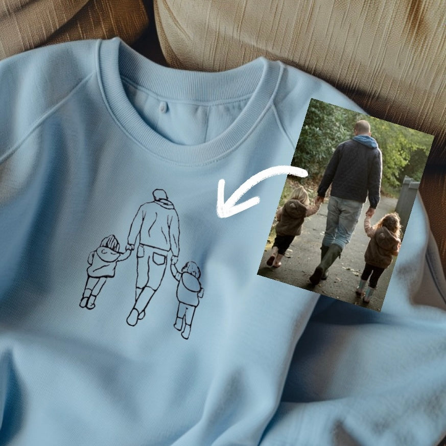 Embroidered Tshirt｜Portrait Sweatshirt｜Gift｜Father's Day｜Family Gift