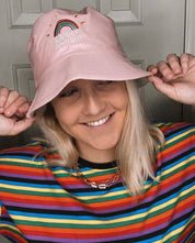 Foldable Embroidered Rainbow Bucket Hat