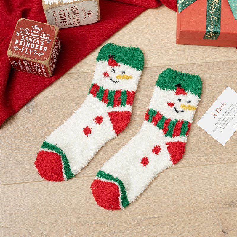 Christmas Ladies' Fleece Socks | Plush Winter Thick Floor Sleep Socks