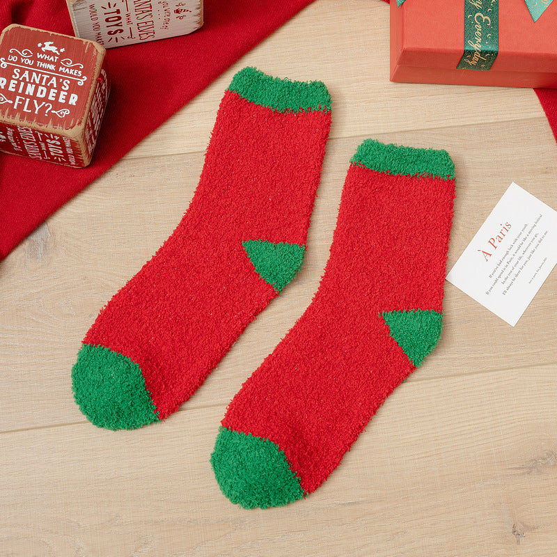 Christmas Ladies' Fleece Socks | Plush Winter Thick Floor Sleep Socks