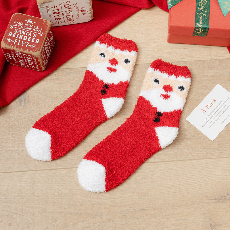 Christmas Ladies' Fleece Socks | Plush Winter Thick Floor Sleep Socks