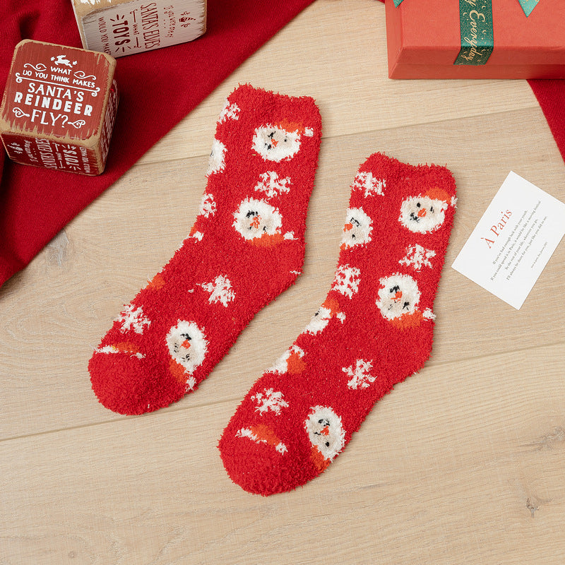 Christmas Ladies' Fleece Socks | Plush Winter Thick Floor Sleep Socks