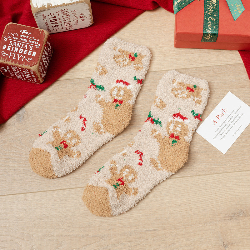 Christmas Ladies' Fleece Socks | Plush Winter Thick Floor Sleep Socks