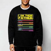 Personalisiertes T-Shirt I'm Their Father Lichtschwertmuster Individuelle Namen Design Attraktives Geschenk für den lieben Papa Sweatshirt Kapuzenpullover