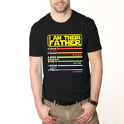 Personalisiertes T-Shirt I'm Their Father Lichtschwertmuster Individuelle Namen Design Attraktives Geschenk für den lieben Papa Sweatshirt Kapuzenpullover