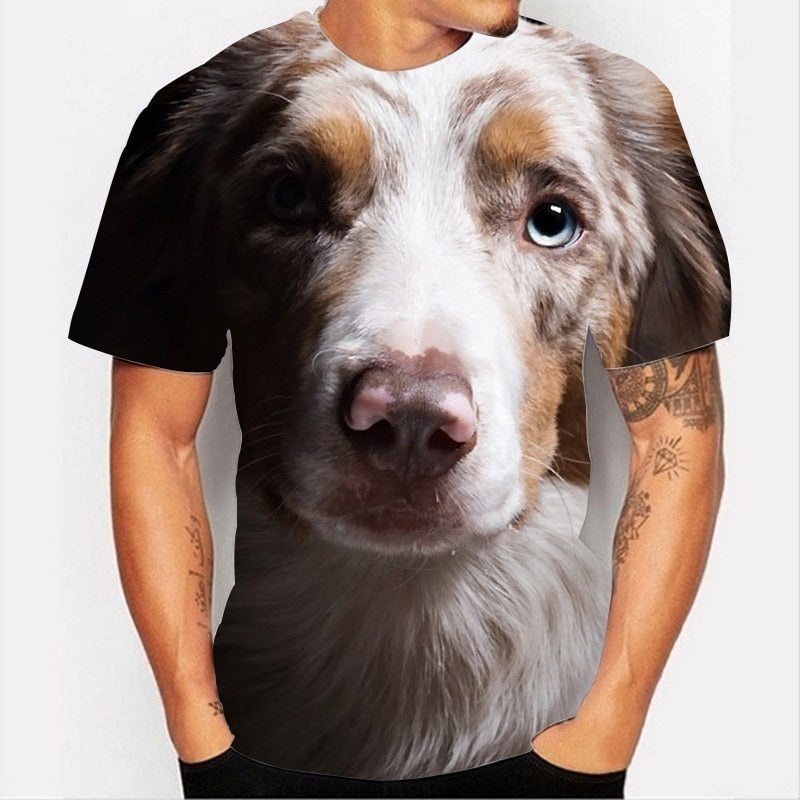 Funny T-Shirts Cute Animal Dogs 3D Printed Streetwear Men's T-Shirt