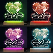 Custom Photo I Love You To Infinity And Beyond - Couple Personalized Custom Infinity Heart Shaped 3D LED Light