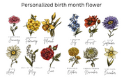 Birth month floral shirt and tote bag｜Personalized birth month flower bouquet