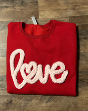 Love Chenille Sweatshirt | Valentine’s Day Sweatshirt