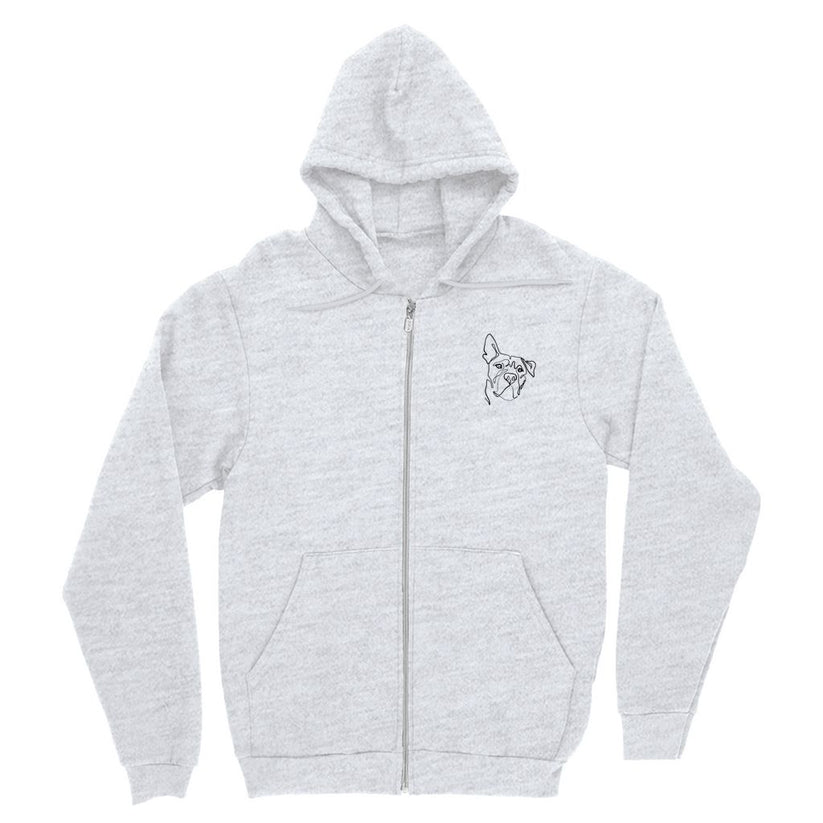 Custom | Pet Portrait Outline | Zip-Up Hoodie