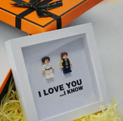 I Love You I Know | Princess Leia & Han Solo | Mini Figure | Star Wars | Frame | Gift | Love | Valentine's Day