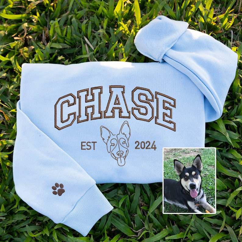 Personalized Embroidered | Dog Hoodie | Dog Name | Sweatshirt T-shirt