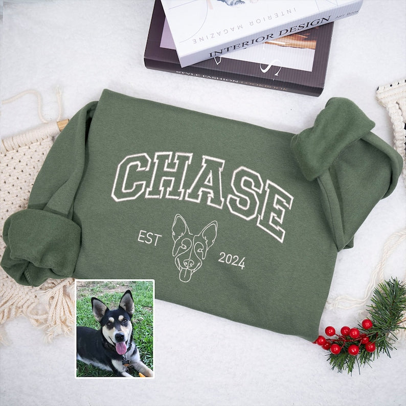 Personalized Embroidered | Dog Hoodie | Dog Name | Sweatshirt T-shirt