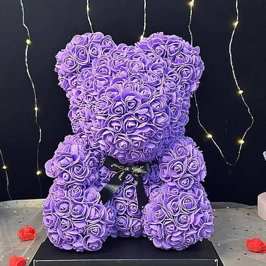 Rose Bear Artificial Foam Flowers with LED Light & Gift Box