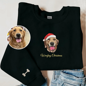 Custom Embroidered Pet Portrait Christmas Jumper Sweatshirt