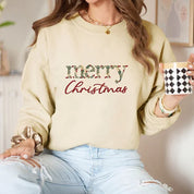 Merry Christmas Floral Embroidered Sweatshirt