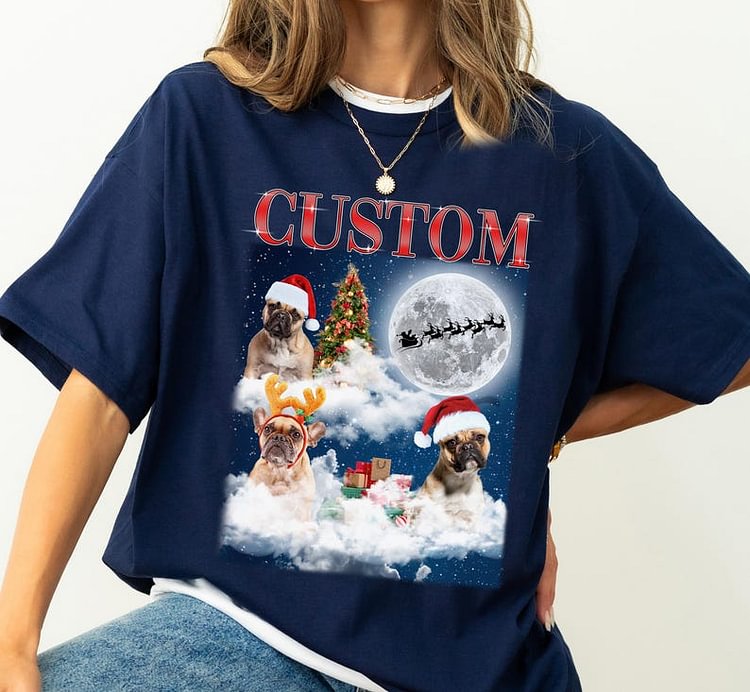 Personalized Pet Portrait | Christmas | Tee Sweatshirt Hoodie