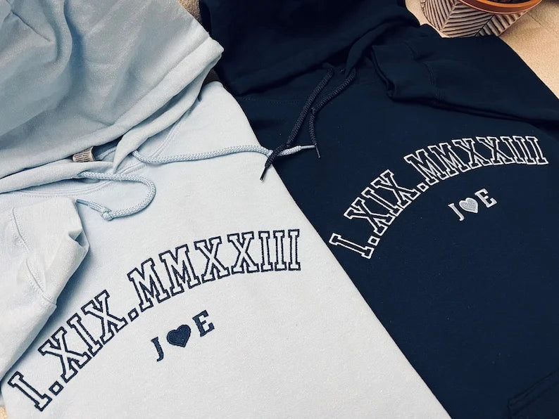 Custom Embroidered Roman Numeral Crewneck