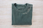 CUSTOM EMBROIDERED  Embroidered Mrs. Sweatshirt