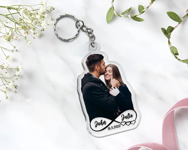 Personalized Couple Photo Keychain