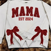 Custom Mama Bow Embroidered Sweatshirt