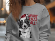 Custom Dog Face With Santa Hat |  Christmas Sweatshirt Hoodie T-shirt