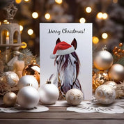 Custom Christmas Cards With Pet Portrait From Photo Custom Dog Christmas Greeting Card