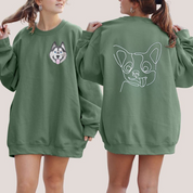 Custom Embroidered｜Pet Portrait Hoodie｜On the Front and Back of Sweatshirt