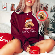 Custom Dog Drawing From Photo Christmas Sweatshirt