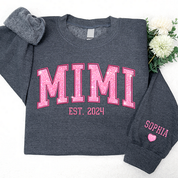 Mimi Glitter Pink | Embroidered And GrandKids | Sweatshirt