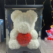 Rose Bear Artificial Foam Flowers with LED Light & Gift Box