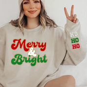 Merry and Bright Chenille Patch Sweatshirt- Best Christmas Gift