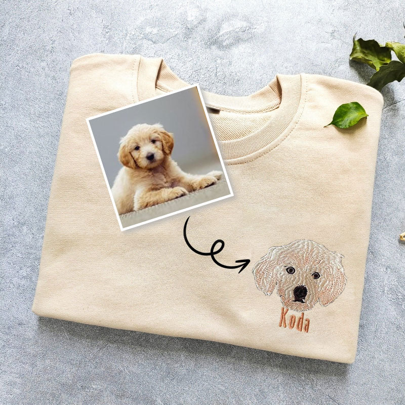 Custom Embroidered Pet Sweatshirt｜Personalized with Your Pet’s Photo