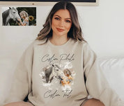 Personalized Portrait Watercolor Painting Center Sweatshirt,Gift for Her Birthday Anniversary Gift for Women