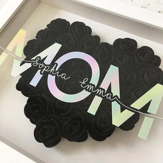 Personalized Mom Flower Shadow Box With Name