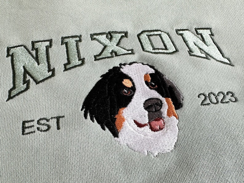 Custom Dog Hoodie｜Embroidered Dog Name｜Personalized Pet Face Sweatshirt