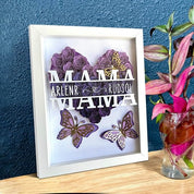 Personalized Butterfly Mom Flower Shadow Box