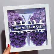 Personalized Mom Butterfly Shadow Box With Kids Name