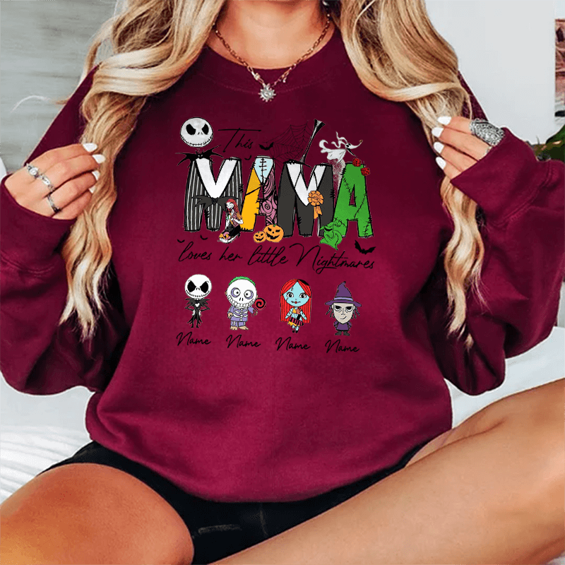 Mama Shirt With Kids Name | Spooky Season Halloween