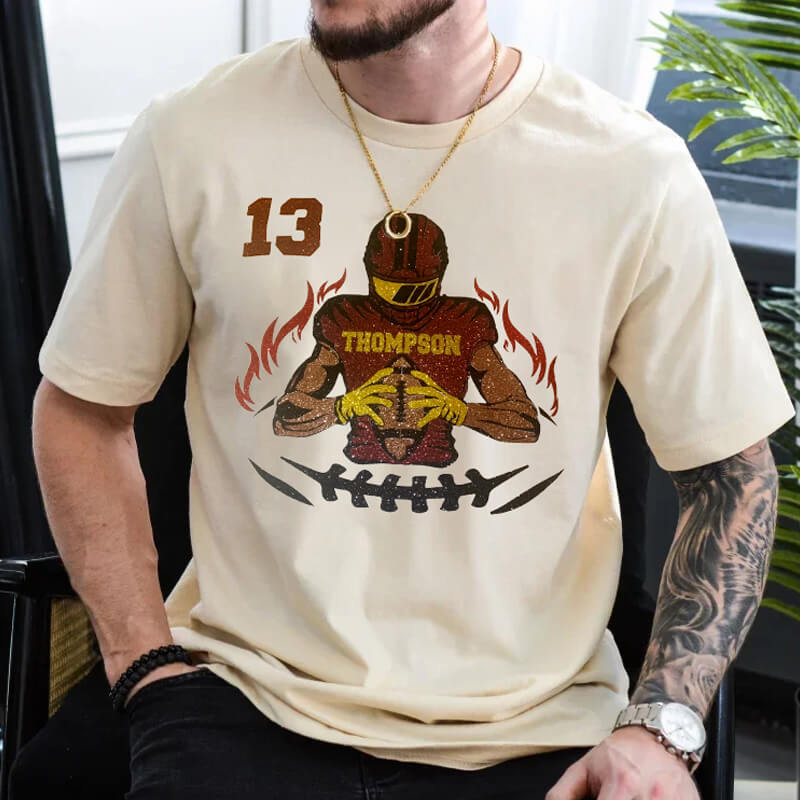 🏈Custom Glitter Football T-Shirt Sweatshirt