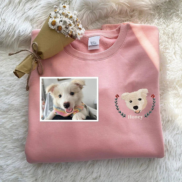 Custom Pet｜From Your Photo｜Embroidered Sweatshirt｜Hoodie