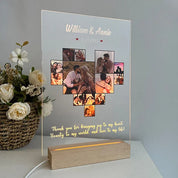 Custom Heart Photo LED Light Frame With Text