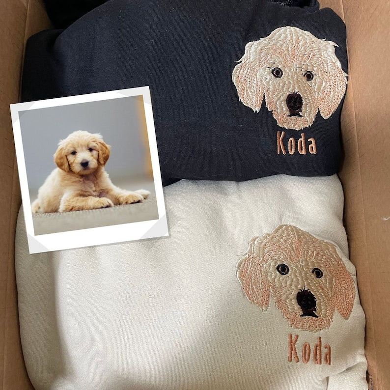 Custom Embroidered Pet Sweatshirt｜Personalized with Your Pet’s Photo