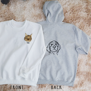 Custom Embroidered｜Pet Portrait Hoodie｜On the Front and Back of Sweatshirt