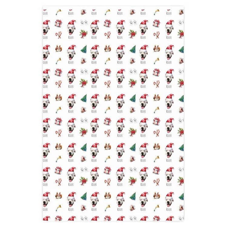 Custom Wrapping Paper Using Pet Photo Personalized Dog Christmas Wrapping Paper