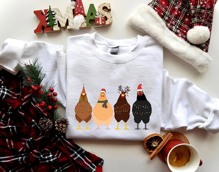 Chicken Farm Animals Ver2 Christmas Sweatshirt