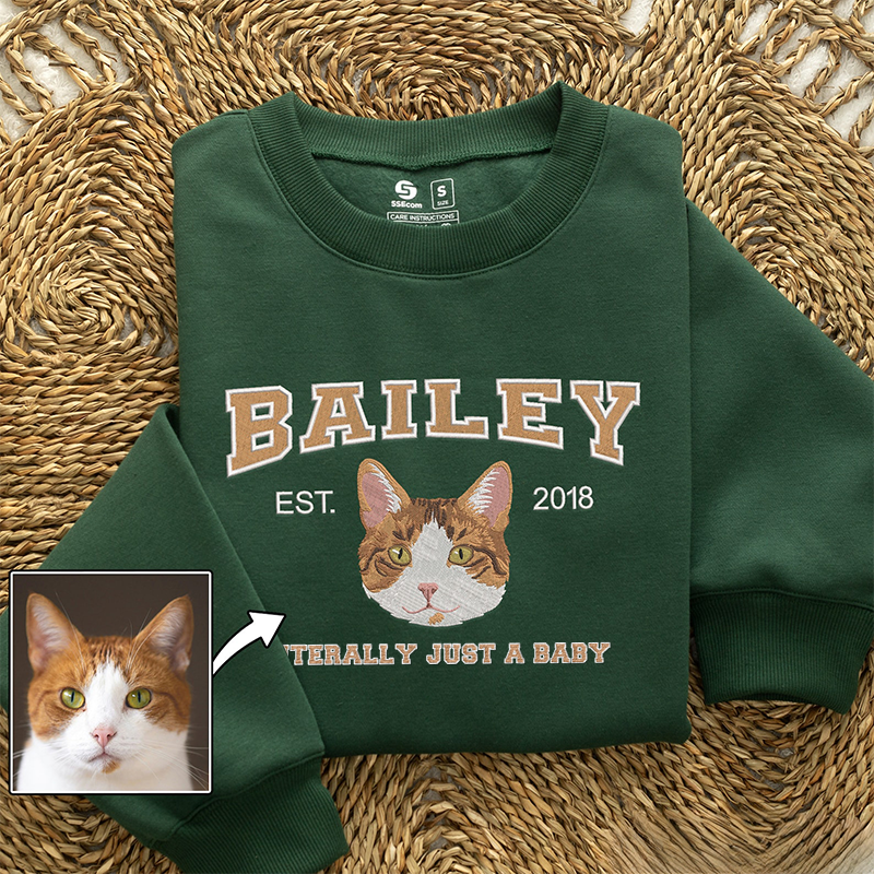 Personalized Embroidered｜Pet Sweatshirt with Pets Name｜Custom Text