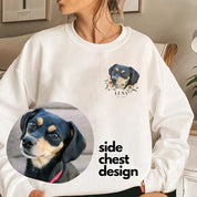 Personalized Pet Face Printed T-shirt Sweatshirt Hoodie Using Photo + Name Custom Portrait Floral Wreath